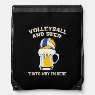 Volleyball Player Volleyball And Beer Drawstring Bag