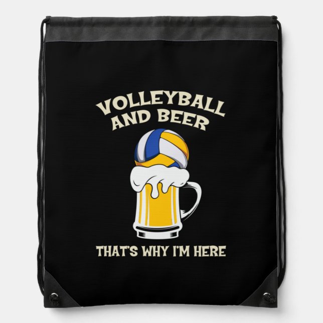 Volleyball Player | Volleyball And Beer Drawstring Bag (Front)