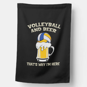 Volleyball Player Volleyball And Beer House Flag