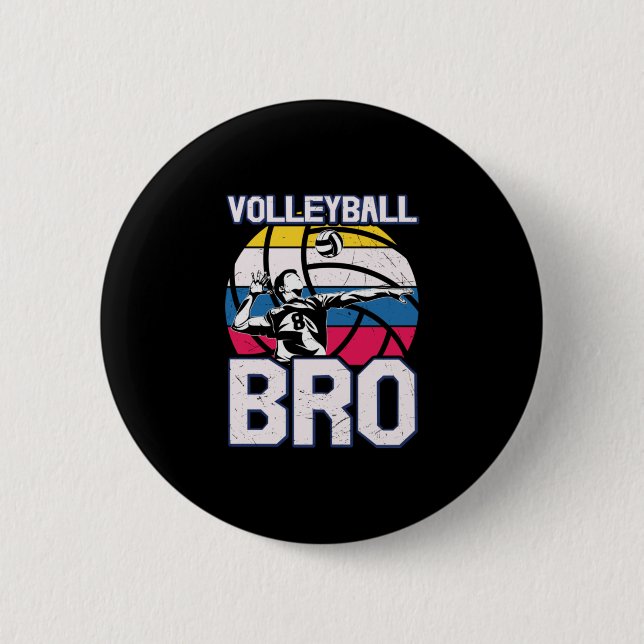Volleyball Player | Volleyball Bro Button (Front)
