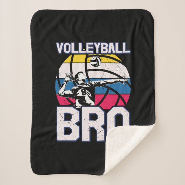 Volleyball Player | Volleyball Bro Sherpa Blanket (Front)