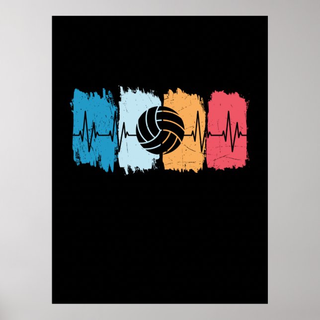 Volleyball Player | Volleyball Heartbeat Poster (Front)