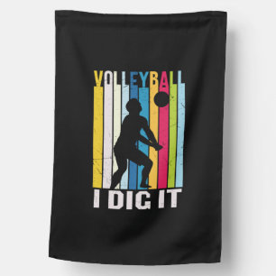 Volleyball Player Volleyball I Dig It House Flag