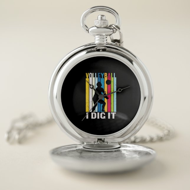 Volleyball Player | Volleyball I Dig It Pocket Watch (Inside)