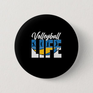 Volleyball Player Volleyball Life Button