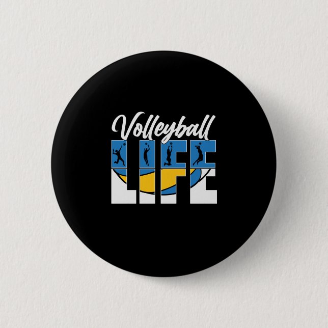 Volleyball Player | Volleyball Life Button (Front)