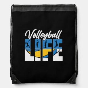 Volleyball Player Volleyball Life Drawstring Bag