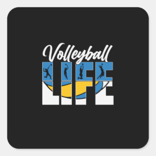 Volleyball Player   Volleyball Life Square Sticker