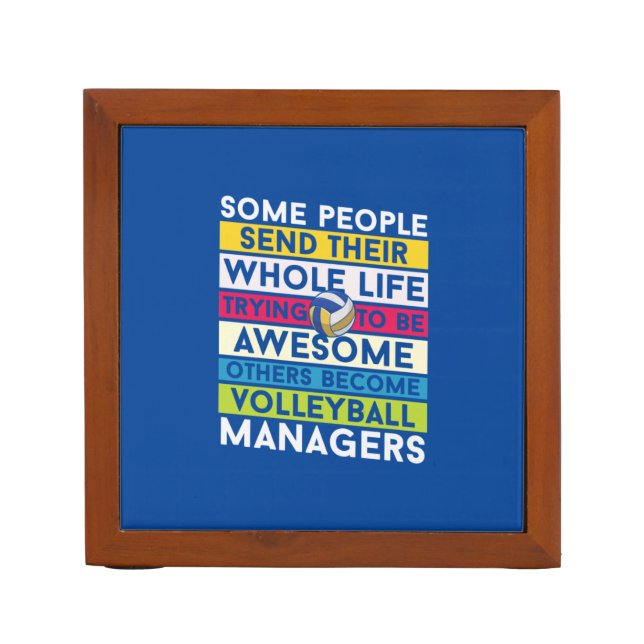 Volleyball Player | Volleyball Managers Desk Organizer (Front)