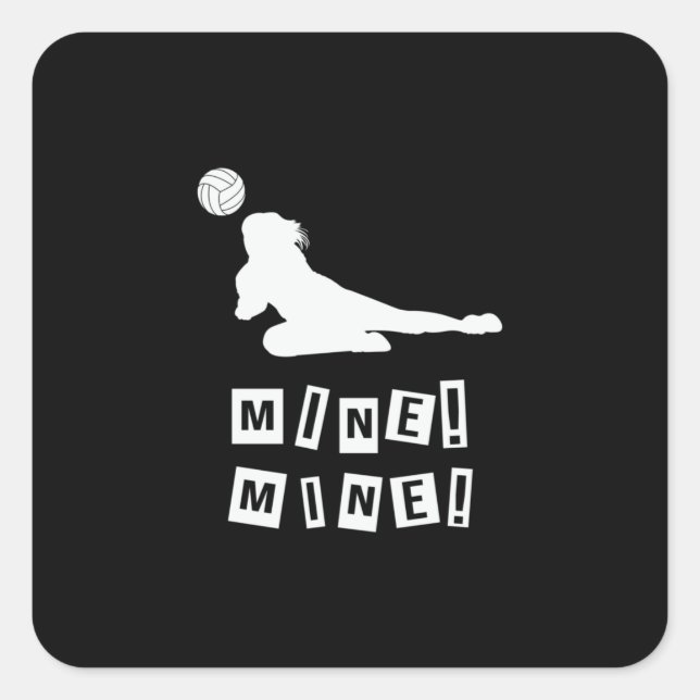 Volleyball Player | Volleyball Mine Square Sticker (Front)