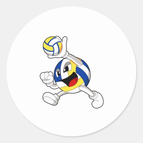 Volleyball player with Volleyball Classic Round Sticker