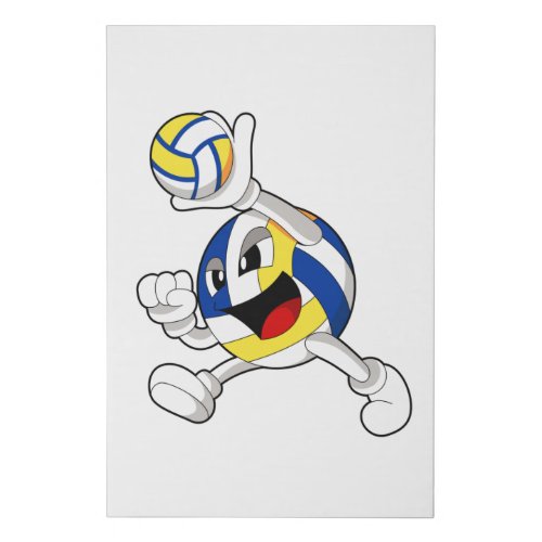 Volleyball player with Volleyball Faux Canvas Print