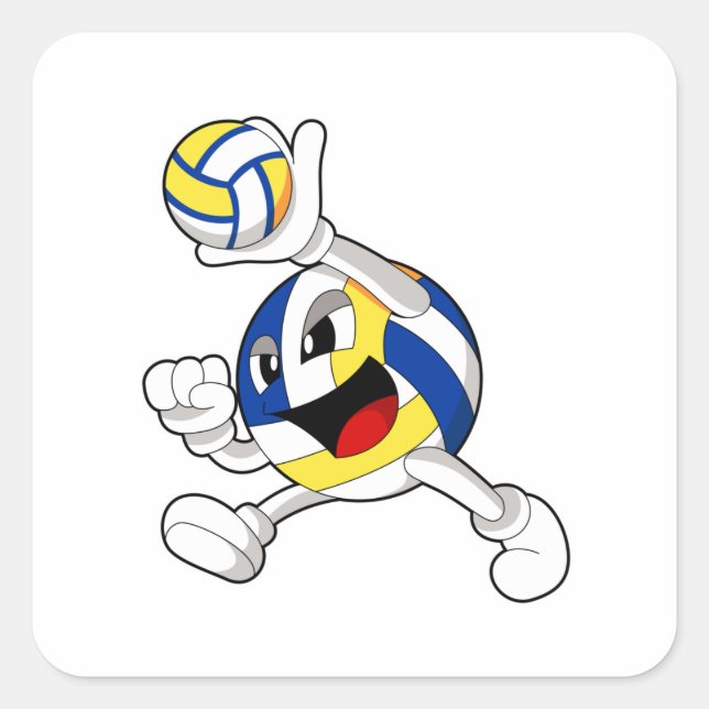 Volleyball player with Volleyball Square Sticker (Front)