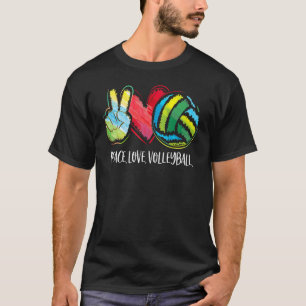 Volleyball Player Women Peace Love Volleyball Moth T-Shirt
