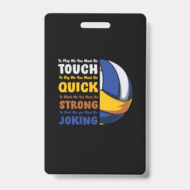 Volleyball Player | You Must Be Strong Badge (Front)