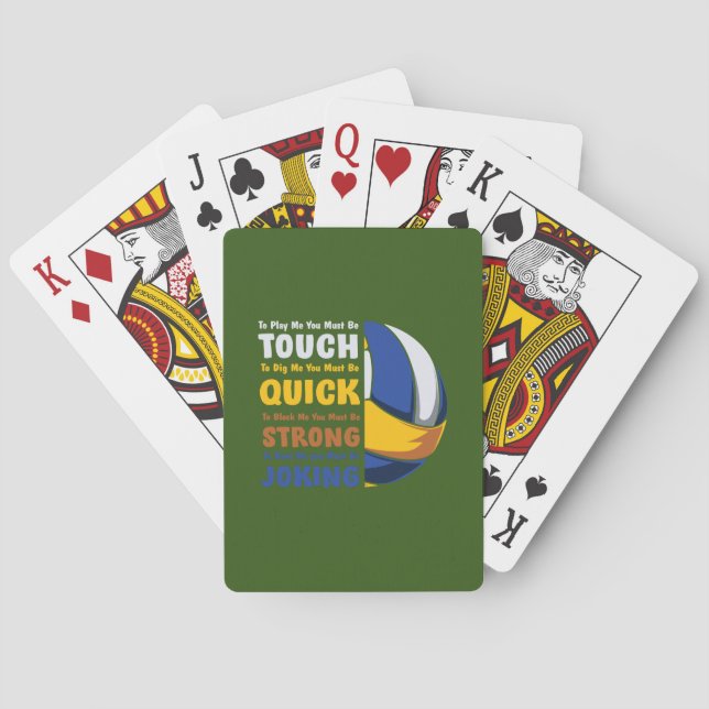 Volleyball Player | You Must Be Strong Poker Cards (Back)