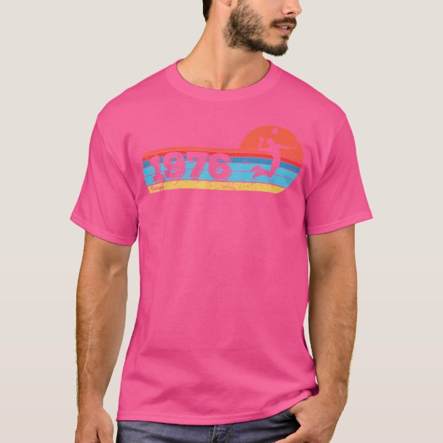 Volleyball-Players 1976 Birthday Game Volleyball T-Shirt (Front)