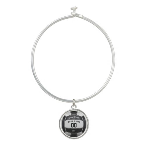 Volleyball Players Name Year Team Black and White Bangle Bracelet