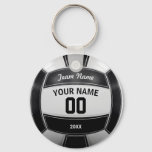 Volleyball Player&#39;s Name Year Team Black And White Keychain at Zazzle