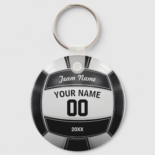 Volleyball Players Name Year Team Black and White Keychain