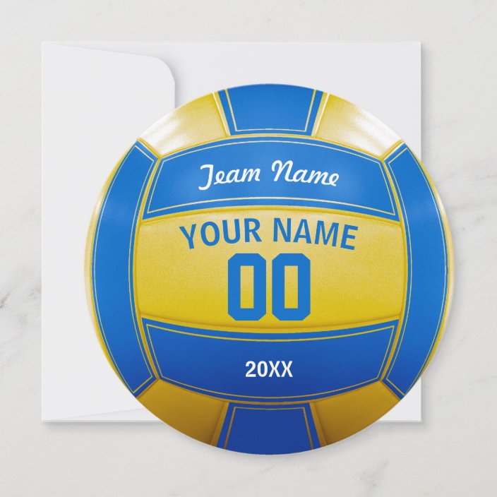 Volleyball Player S Name Year Team Blue And Yellow Thank You Card Zazzle Com