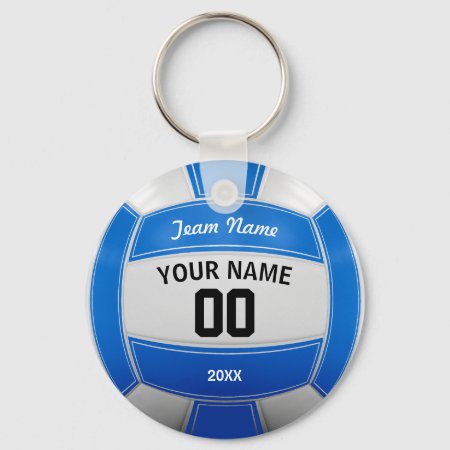 Volleyball Player's Name Year Team Blue Keychain