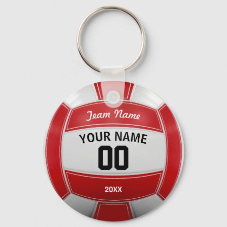 Volleyball Player's Name Year Team Red Keychain