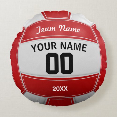 Volleyball Players Name Year Team Red Round Pillow