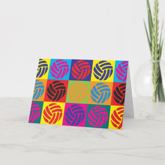 Volleyball Pop Art Card (Front)