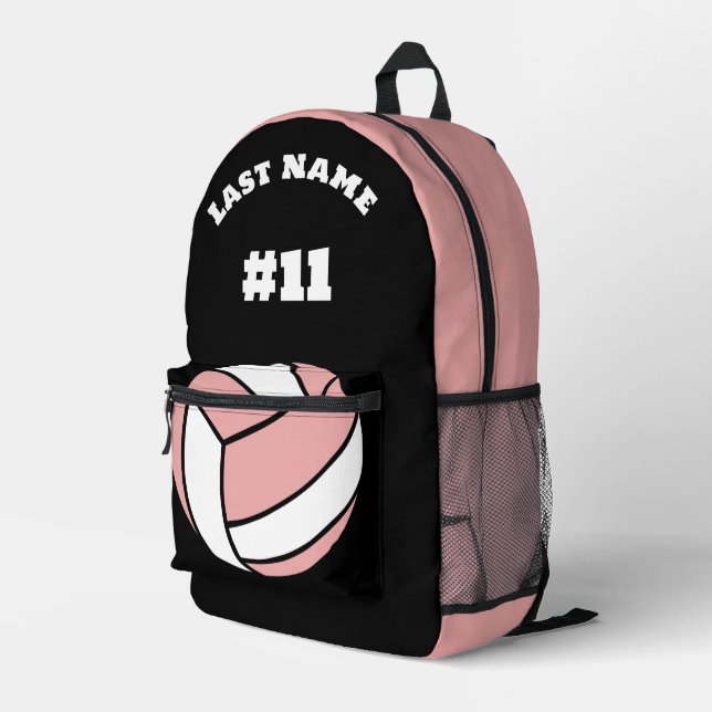 Volleyball Print Team Name Custom Sports Bag (Back Corner Right)