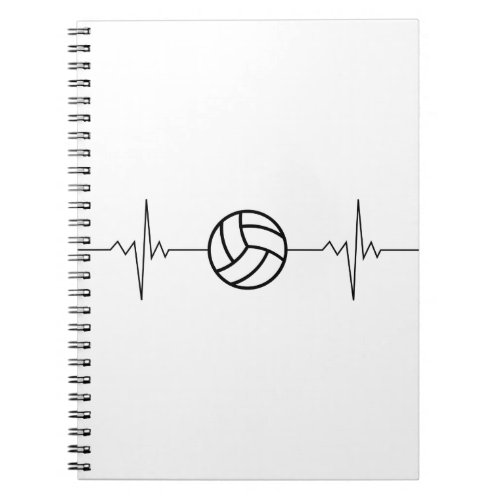 Volleyball Pulse Heartbeat Line Notebook