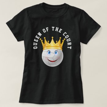 Volleyball  Queen Of The Court Gold Crown T-shirt by BostonRookie at Zazzle
