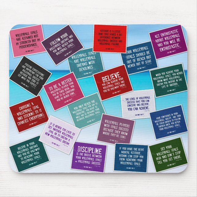 Volleyball Quotes Mousepad in Colors (Front)