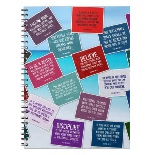 Volleyball Quotes Notebook in Colors