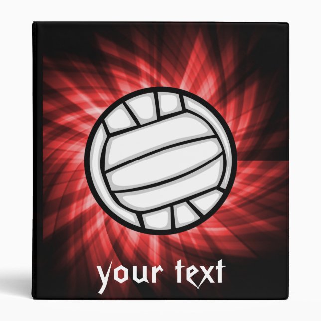 Volleyball; Red 3 Ring Binder (Front)