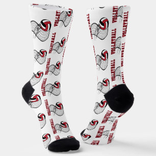 Volleyball - Red, Black, White Socks