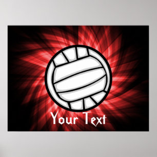 Volleyball; Red Poster