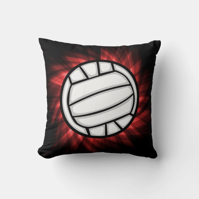 Volleyball; Red Throw Pillow (Front)
