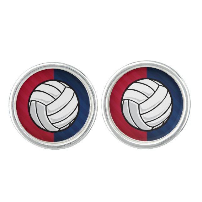 Volleyball; Red, White, and Blue Cufflinks (Front)
