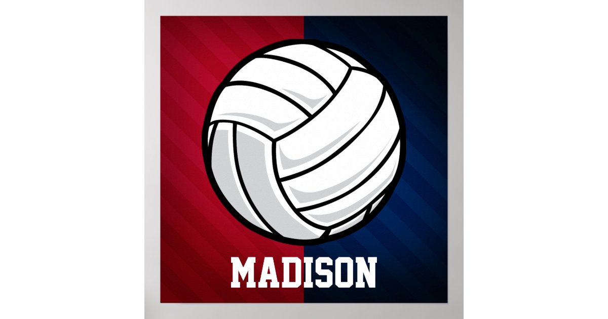 Volleyball; Red, White, and Blue Poster | Zazzle