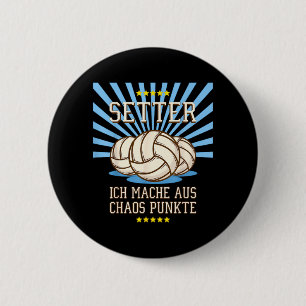 Volleyball Retro Player and Team Srt Setter Stars Button