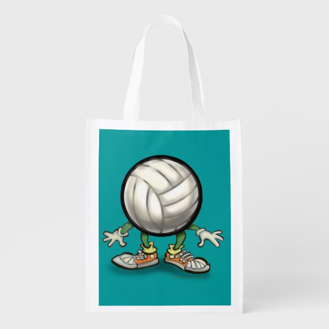 Volleyball Reusable Grocery Bag (Front)
