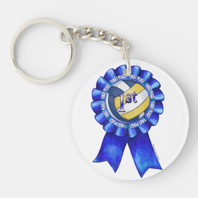 Volleyball Ribbons 1st Keychain (Front)