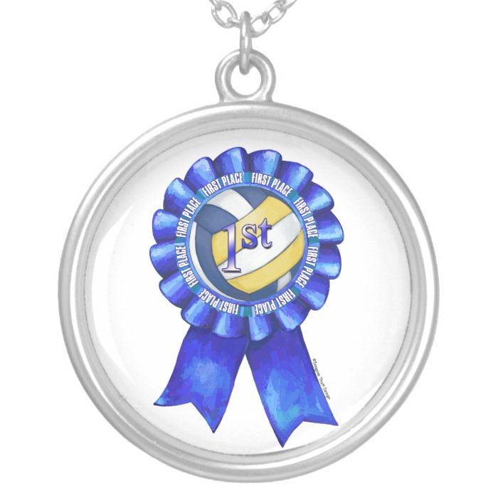 Volleyball Ribbons 1st Necklace