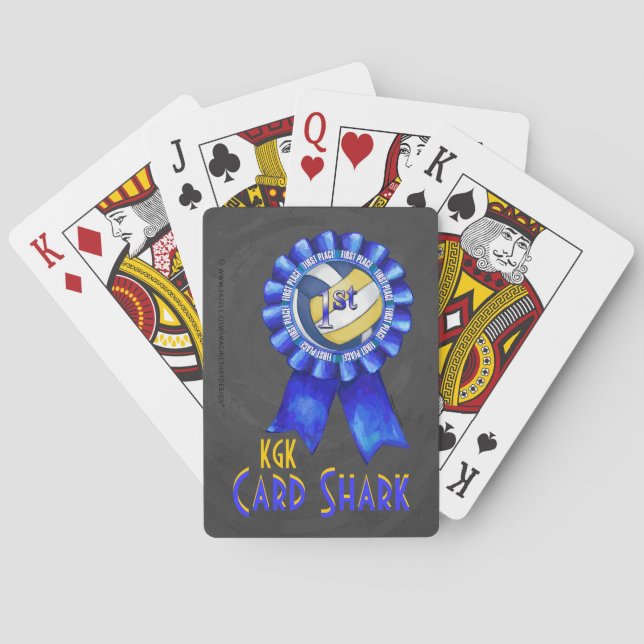 Volleyball Ribbons 1st Poker Cards (Back)