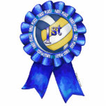 Volleyball Ribbons 1st Statuette<br><div class="desc">1st Place Volleyball Blue Ribbon t-shirts, gifts, and accessories created by ITD Sports Center! feature our original art of a first place blue ribbon with a yellow, blue, and white painted volleyball in the middle and the word, 1st, in shiny blue lettering on the inside with a circle of white...</div>