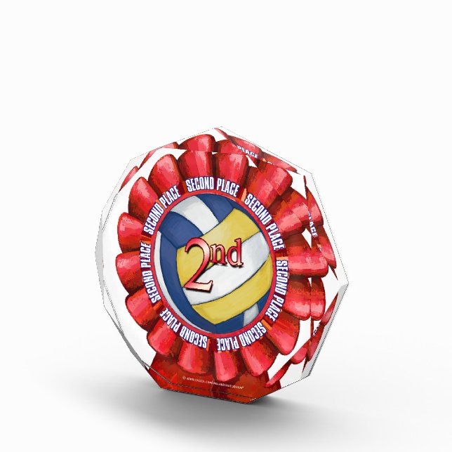 Volleyball Ribbons 2nd Acrylic Award (Right)