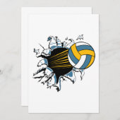 volleyball ripping through blue and gold (Front/Back)