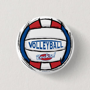 Volleyball Rocks Ball by Mudge Studios Button