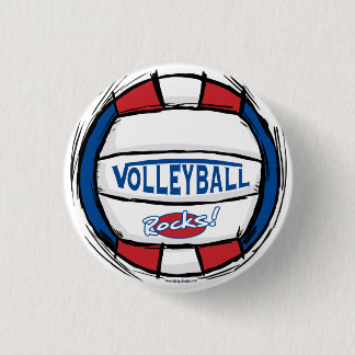 Volleyball Rocks Ball by Mudge Studios Button